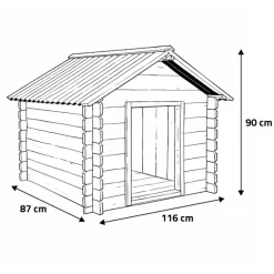 Niche en bois d'épicéa chalet madrier - Taille M - Toit PVC