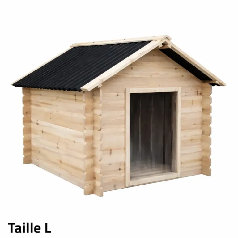 Niche en bois d'épicéa chalet madrier - Taille L - Toit PVC