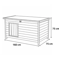 Niche en bois haute isolation Taille 2XL - Épicéa 3 couches avec toit étanche