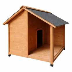 Niche en bois pour chien avec terrasse - Taille L