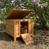 Nichoir abri poulailler Bois forme cube 42 x 51,5 x H 43 cm