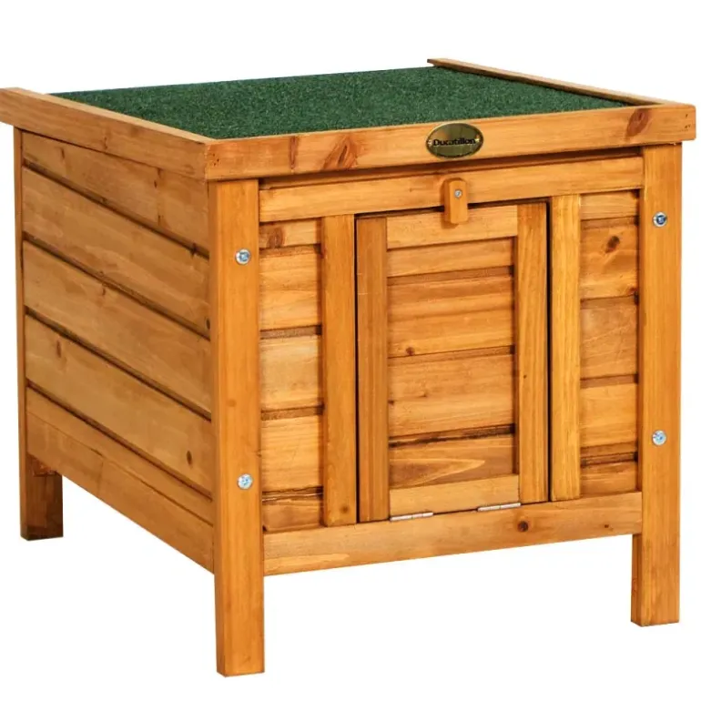 Nichoir abri poulailler Bois forme cube 42 x 51,5 x H 43 cm