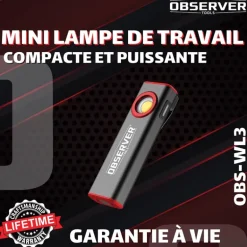 OBSERVER - Lampe de travail SLIM ultra compacte 800 Lumens