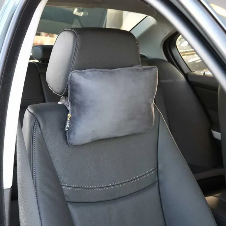 Oreiller voiture mousse mémoire forme housse lavable sangle