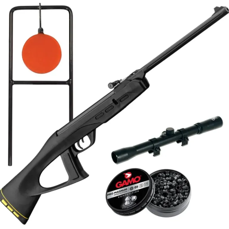 Pack junior Delta Fox 4.5mm L94cm + lunette 4x20 + cible