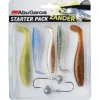 Pack leurres souples + têtes plombées carnassiers multicolores