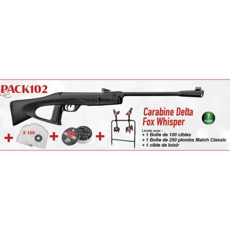 Pack Noël carabine Delta Fox Whisper Gamo