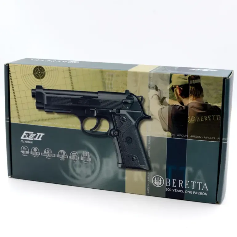 Pack Pistolet Elite II BB 4,5mm rail weaver 4J L22cm