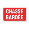 Panneau CHASSE GARDÉE Alu 30X20cm à l'unité