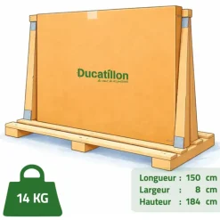 Panneau de chenil à barreaux 1,5m ouverture pour niche - Hauteur 184cm
