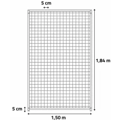 Panneau de chenil maille carrée 1,5m - Hauteur 184cm