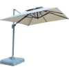 Parasol carré déporté pivotant alu toile 220 g/m² beige 3 X 3 M
