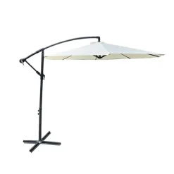 Parasol déporté Azur 3m - Toile polyester naturel résistante