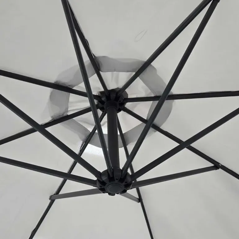 Parasol déporté Azur 3m gris - Protection solaire robuste et élégante