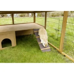 Parc extérieur en pin pour petits animaux avec abri