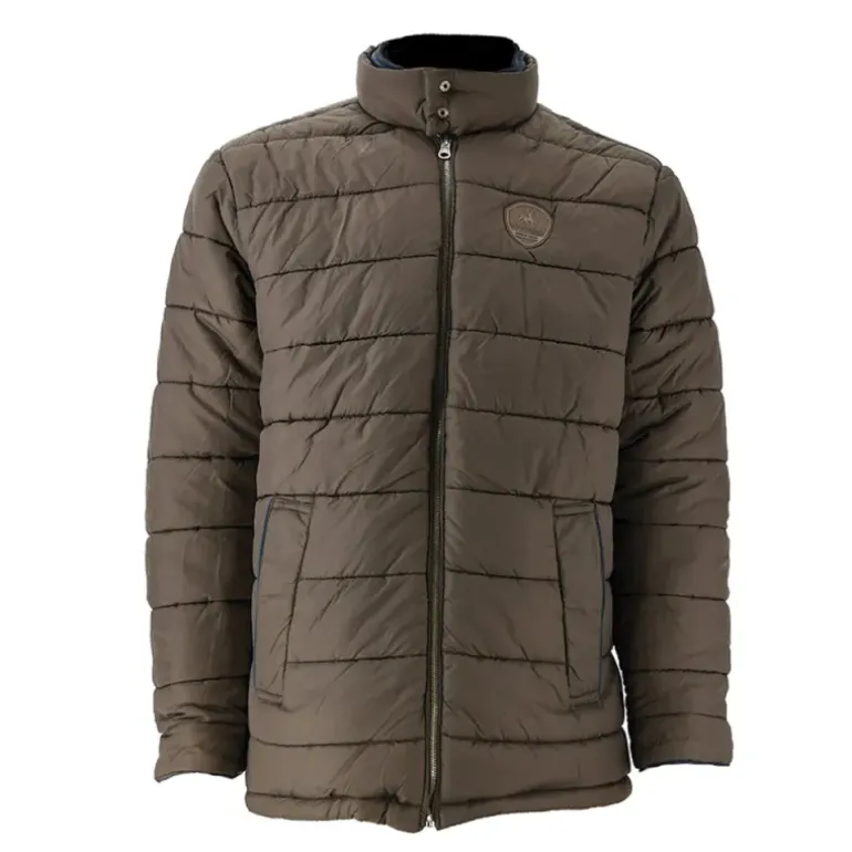Parka réversible col montant polyester marron/bleu marine M à 2XL