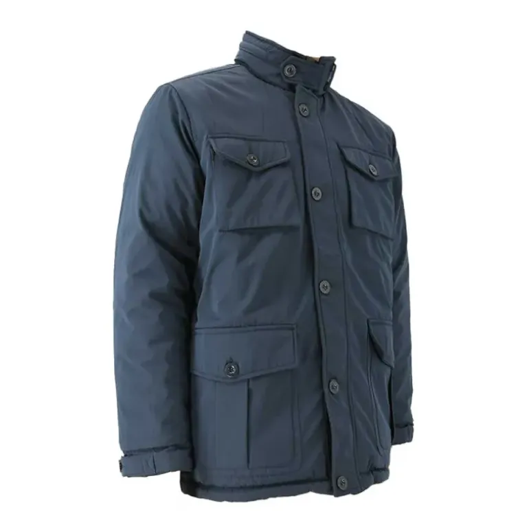 Parka réversible col montant polyester marron/bleu marine M à 2XL
