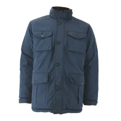 Parka réversible col montant polyester marron/bleu marine M à 2XL