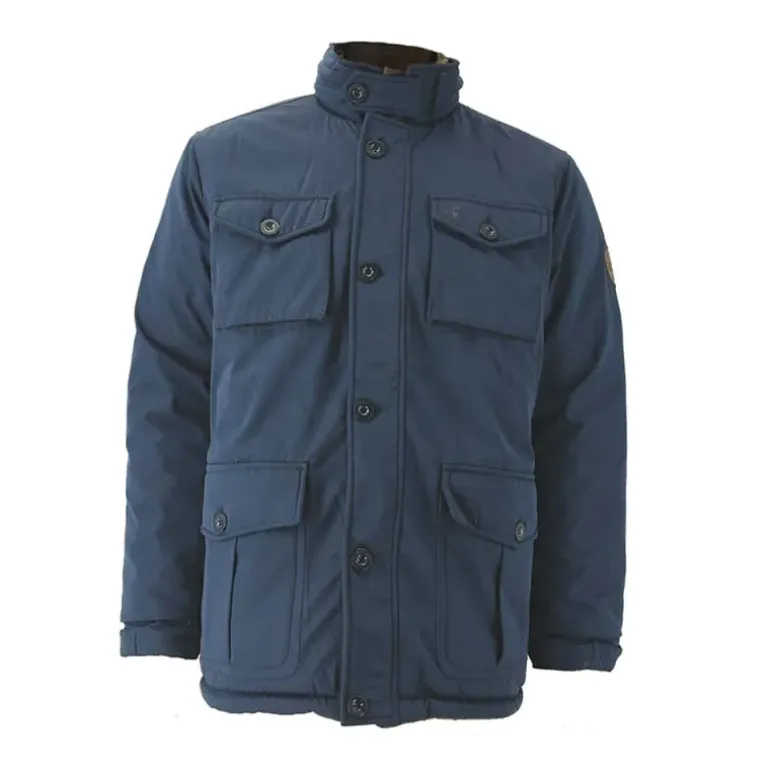 Parka réversible col montant polyester marron/bleu marine M à 2XL