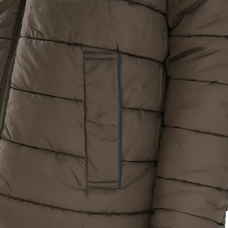 Parka réversible col montant polyester marron/bleu marine M à 2XL