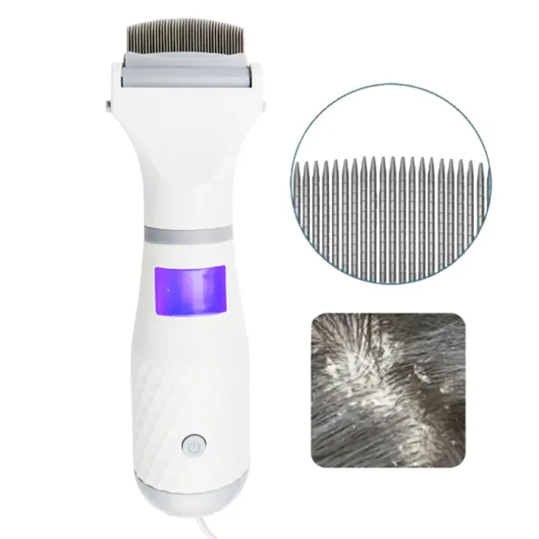 Peigne électrique anti-poux autonomie 4-6h LED 3 niveaux silencieux