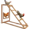 Perchoir poules en bois 1 échelle avec balançoire