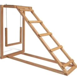 Perchoir poules en bois 1 échelle avec balançoire