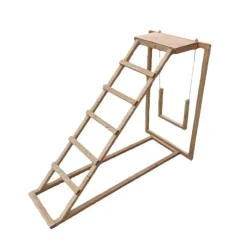 Perchoir poules en bois 1 échelle avec balançoire