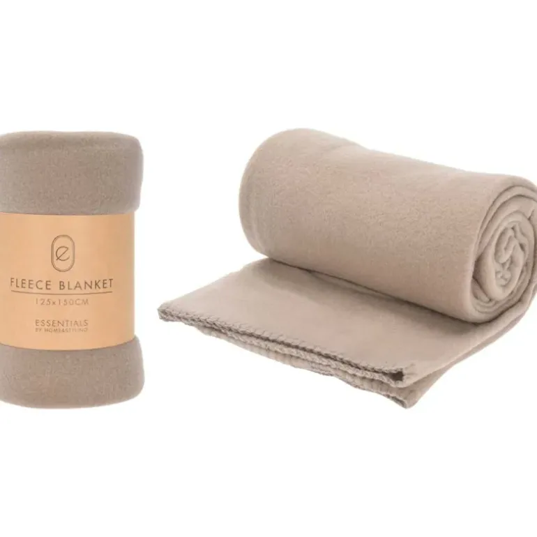Plaid polaire taupe 125x150 cm doux et chaleureux
