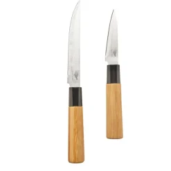 Planche à découper + 2 couteaux inox 3cr14 12,7cm et 7,6cm