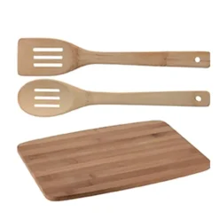Planche à découper bambou 33 x 23 x 1 cm 2 spatules