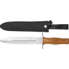 Poignard 35cm Teck Lame Acier Inox 22,5cm + Étui Cuir