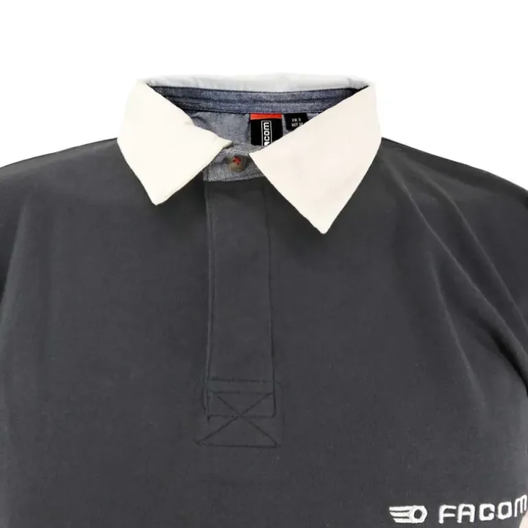 Polo FAST manches longues col classique coton bleu marine M à 3XL