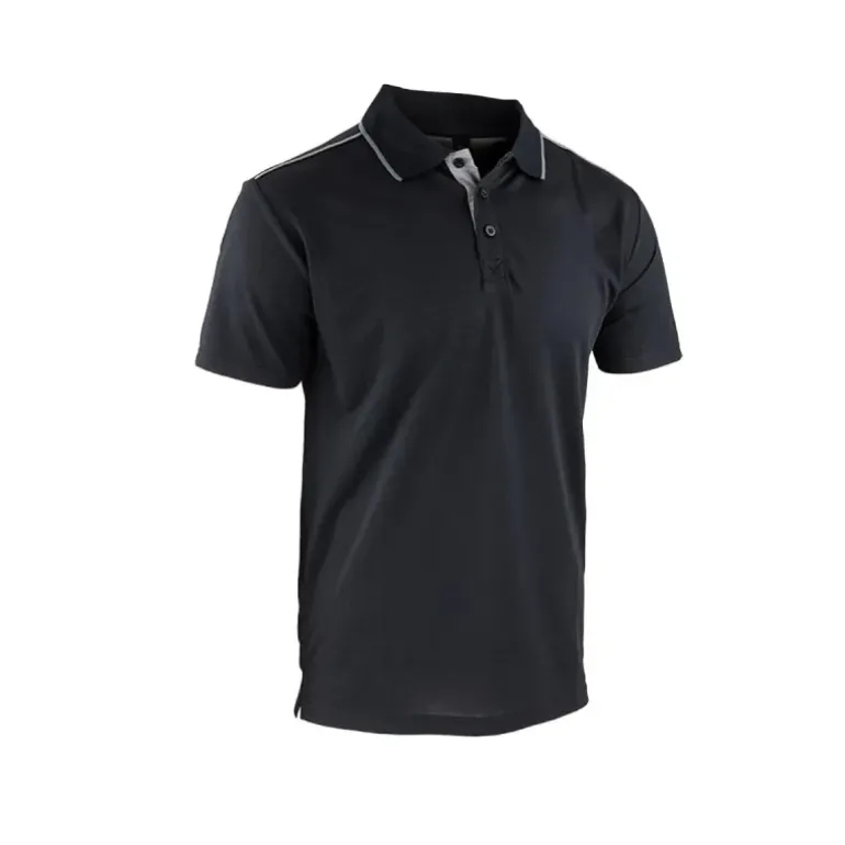Polo Homme LMA® Noir - Manches Courtes Col Chemise