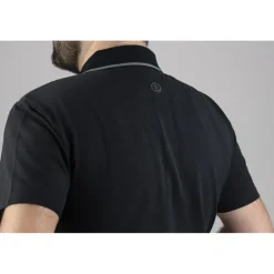 Polo Homme LMA® Noir - Manches Courtes Col Chemise