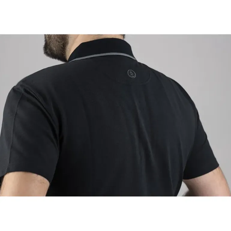 Polo Homme LMA® Noir - Manches Courtes Col Chemise