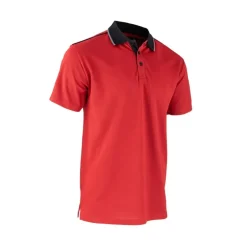 Polo Homme LMA® Rouge - Manches Courtes Col Chemise - Coton Polyester