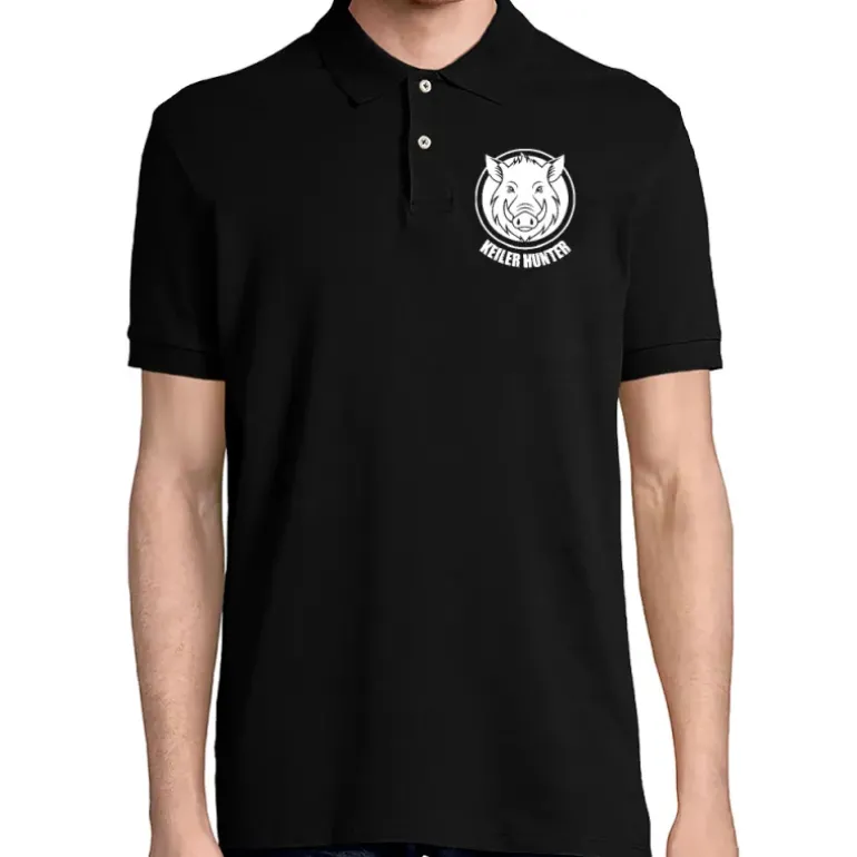 Polo Keiler Hunter noir 100% coton manches courtes logo 3