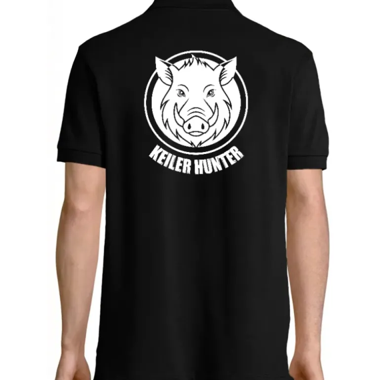 Polo Keiler Hunter noir 100% coton manches courtes logo 3