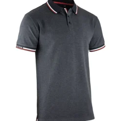 Polo manches courtes LORD coton polyester gris chiné S au 3XL