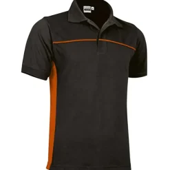 Polo Thunder noir-orange 50% polyester coton 2 boutons 60 car