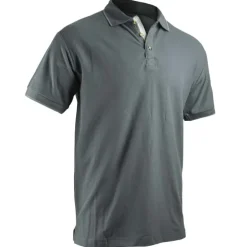 Polo Tonique coupe ajustée col rond coton gris nuit M à 3XL