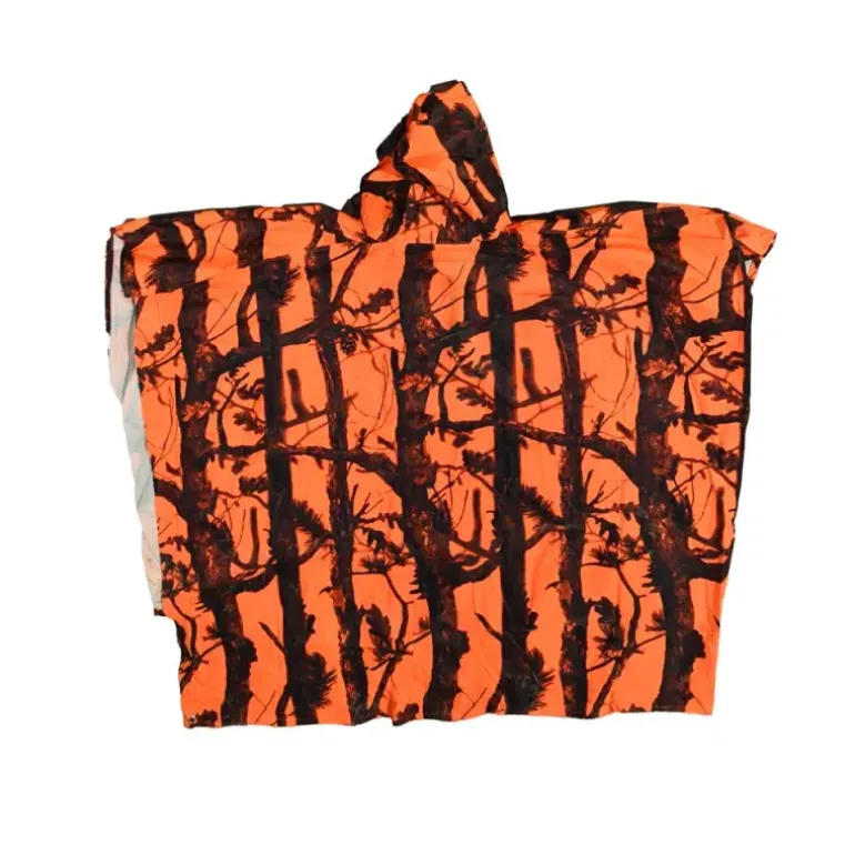 Poncho imperméable polyester enduit orange taille unique