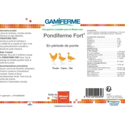 Pondiferme fort, aliment minéral poules pondeuses 1kg - GAMIFERME