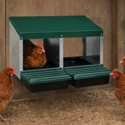 Pondoir poule pro en tôle galvanisée 2 nids