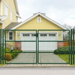Portail 2 vantaux grillagé 3x1,5m - Maille 50mm - Vert