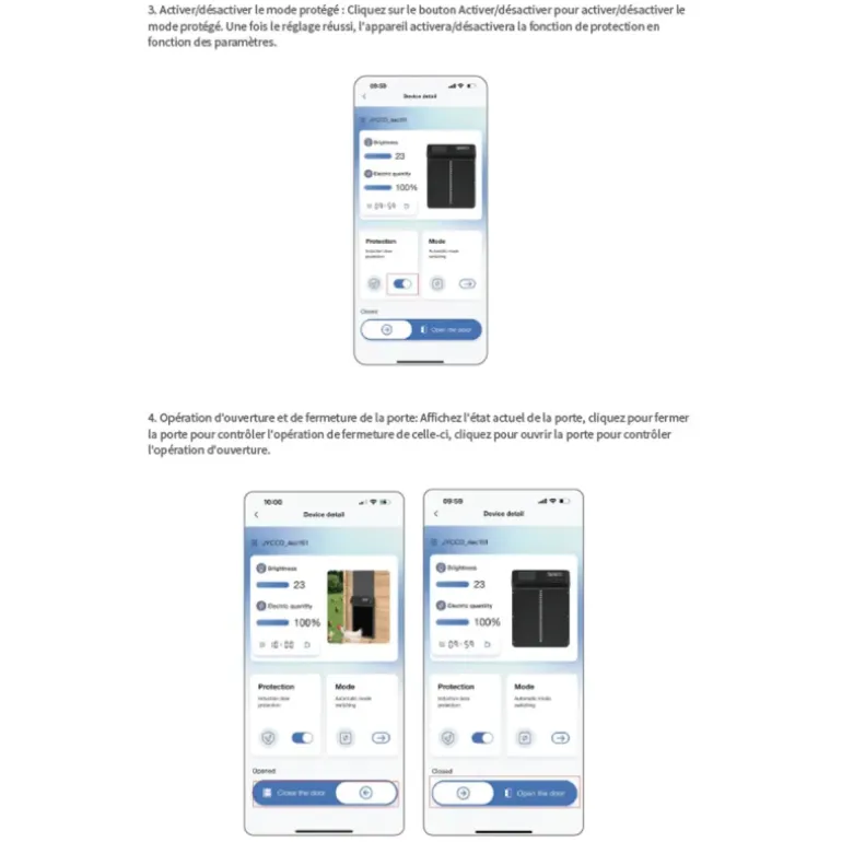 Portier automatique solaire télécommande et application Smartphone