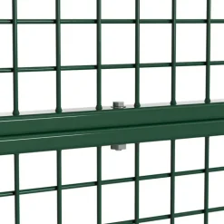 Portillon grillagé 1x1m maille 50mm vert avec serrure et poignées