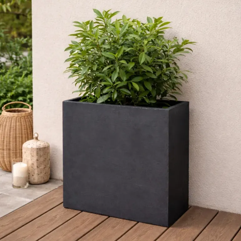 Pot de fleurs anthracite plastique 60 X 26 X 60 cm