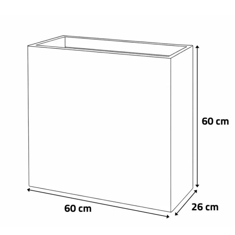 Pot de fleurs anthracite plastique 60 X 26 X 60 cm
